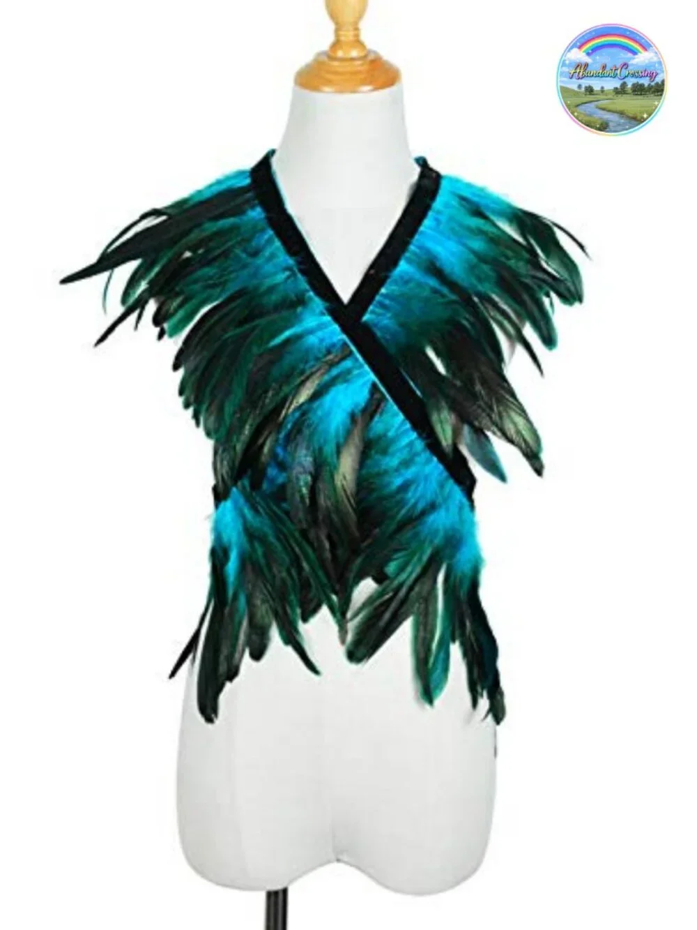Real Feather Velvet Ribbon Boa Shawl Gothic Shoulder Wrap